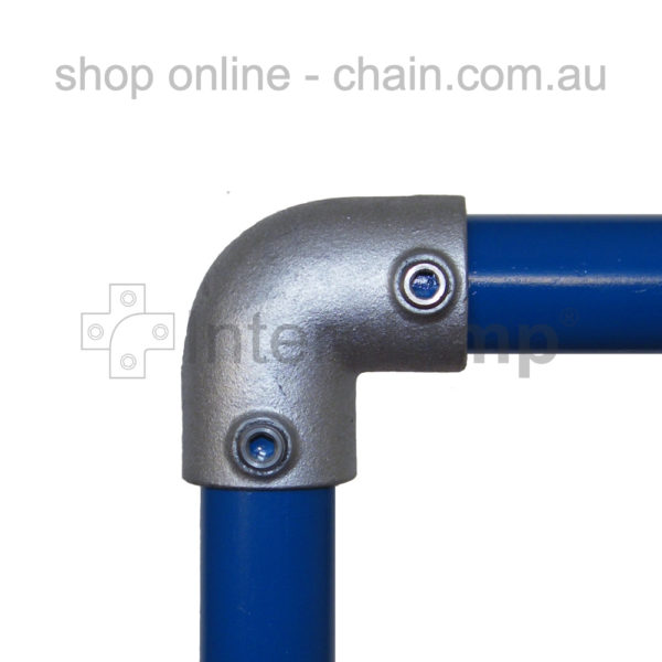 90 Degree Elbow for 42mm or 48mm Galvanised Pipe. Brand: Interclamp