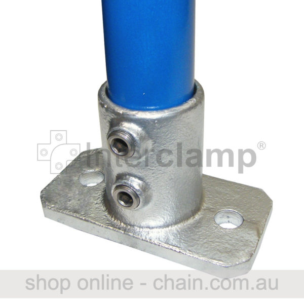 Floor Flange for Galvanised Pipe with a Square Base for 48mm Galvanised Pipe. Brand: Interclamp.