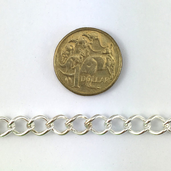 Curb Chain Oval Silver Plate C0150