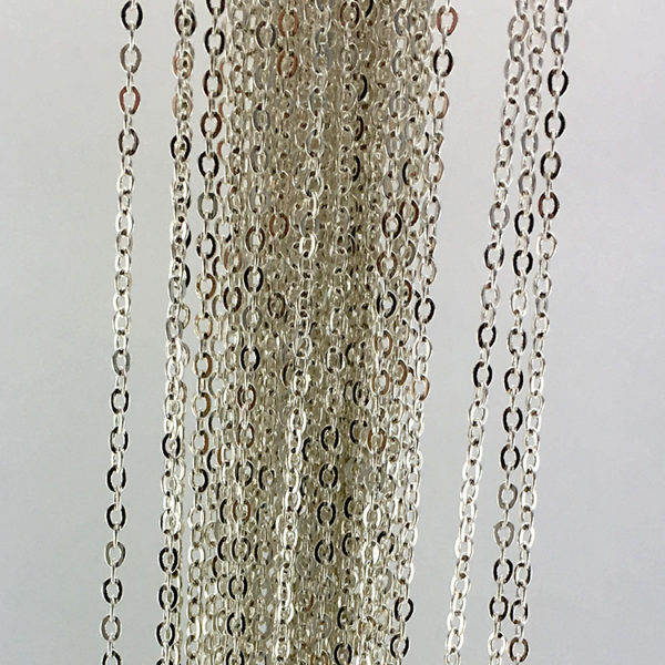 Hammered Trace Chain Silver Plate T33H