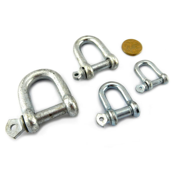 D-shackle zinc untested various sizes