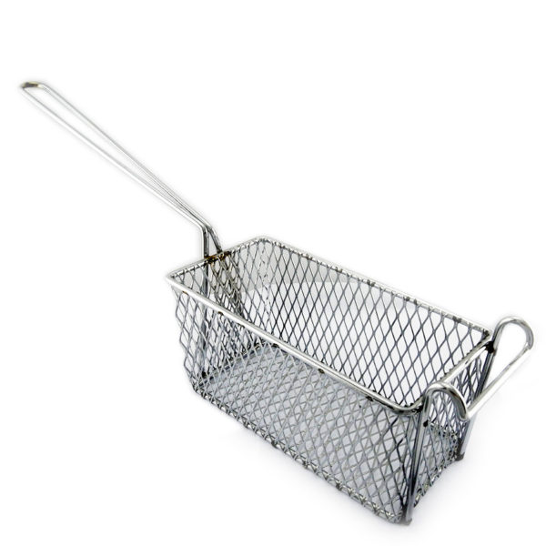 Large Fish and chip fryer basket rectangle in stainless steel