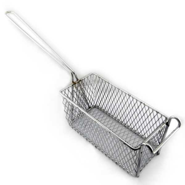 Small Fish and chip fryer basket rectangle in stainless steel
