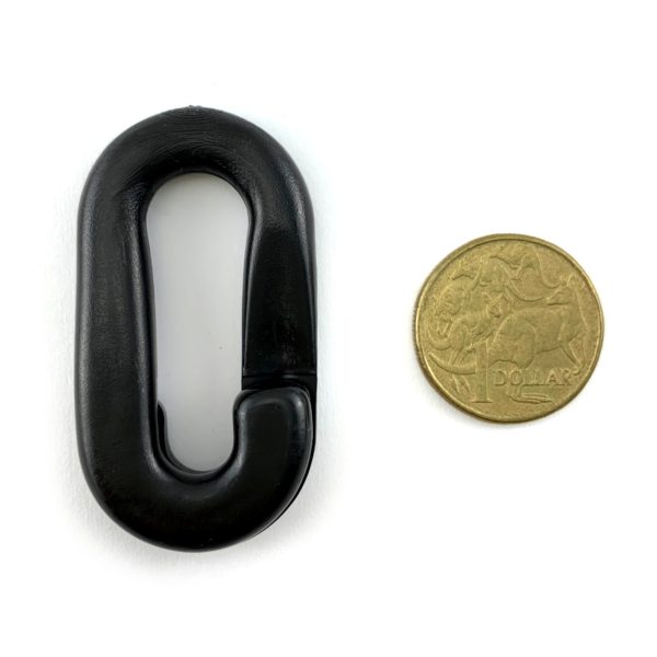 black plastic chain connecting link, size 8mm
