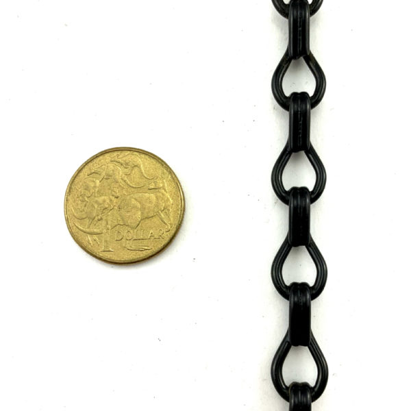 Double Jack Chain - Black Powder Coated - 2mm