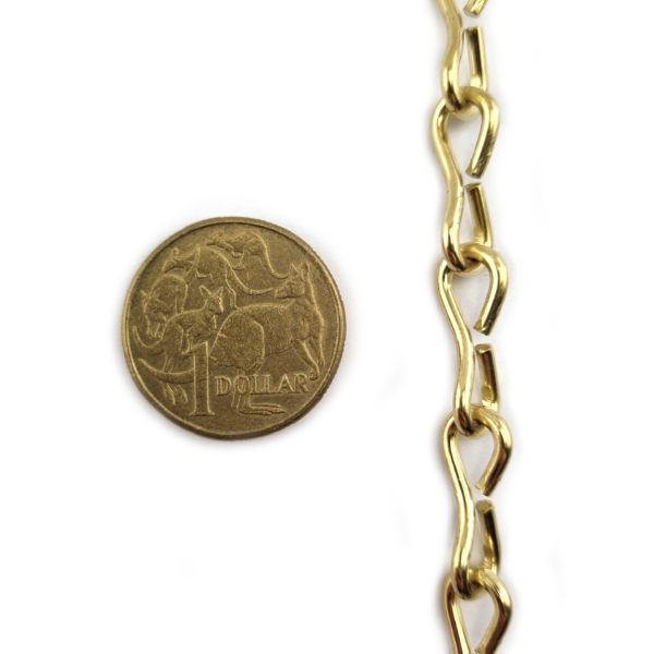 Single Jack Chain Brass Plated 2mm
