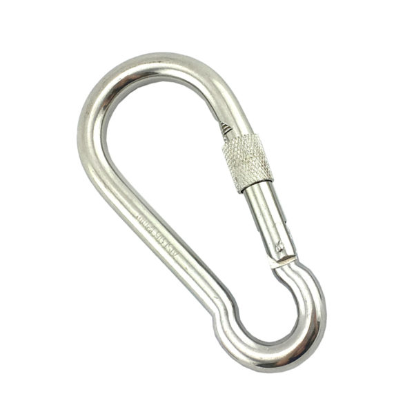 Type 316 Stainless Steel Locking Snap Hook with Screw Gate, size: 12mm