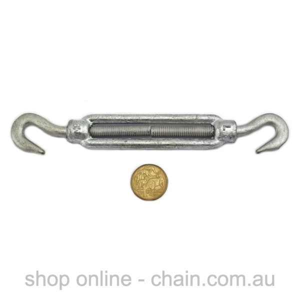 8mm Galvanised Turnbuckle Hook-Hook