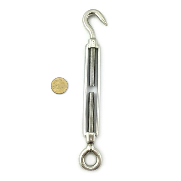 Stainless Steel Open Body Turnbuckle Hook and Eye 10mm