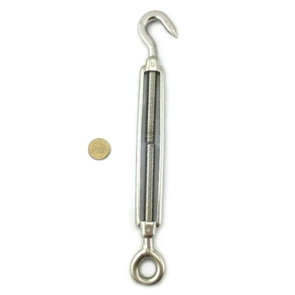 Stainless Steel Open Body Turnbuckle Hook and Eye 12mm