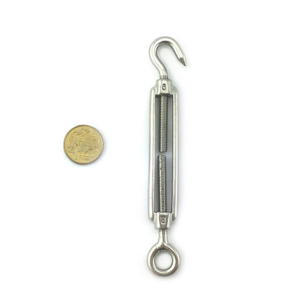Stainless Steel Open Body Turnbuckle Hook and Eye 6mm