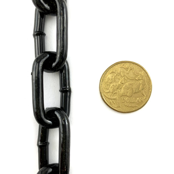 Powder Coated Black steel chain, size: 5mm.