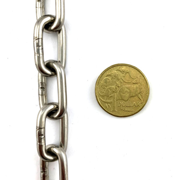 Welded Link Chain - Marine Grade Stainless Steel - 4mm