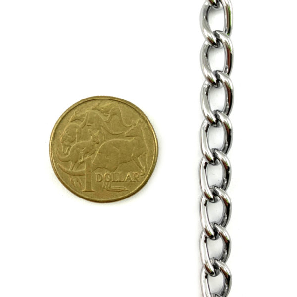 Chrome curb chain 2mm