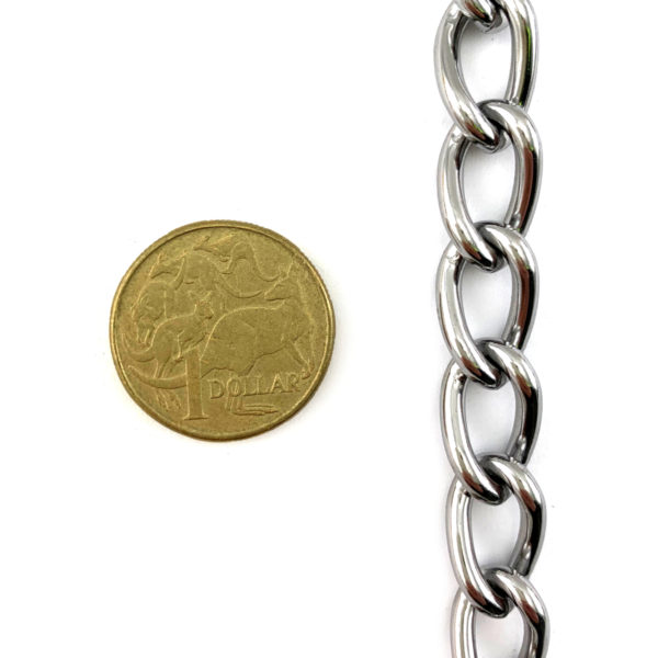 Chrome curb chain 3mm