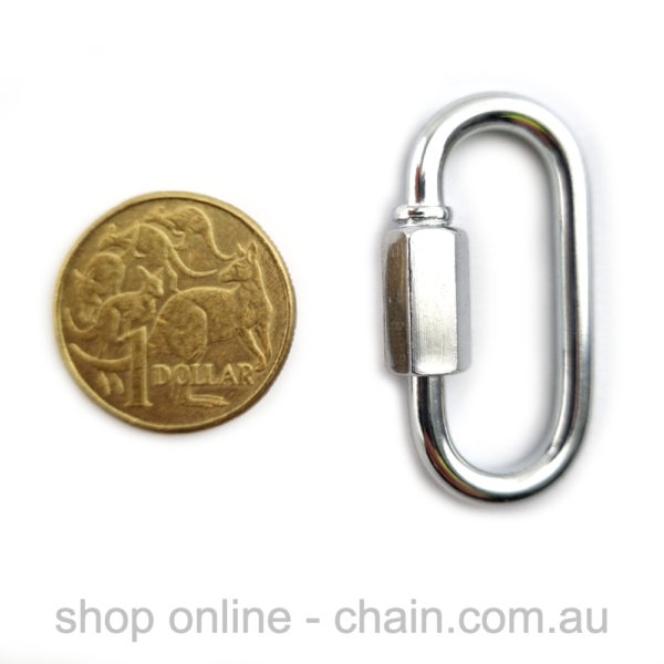 Zinc plated quick link, size 4mm