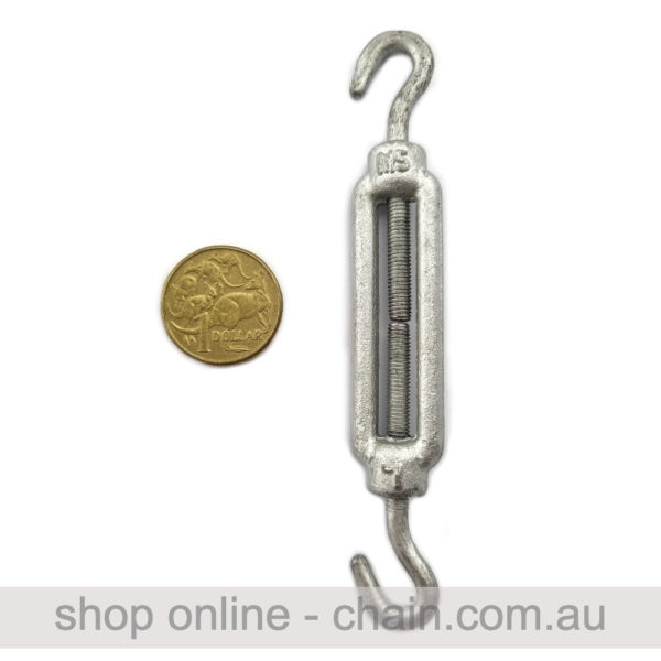 5mm Hook-hook turnbuckle in a galvanised finish.