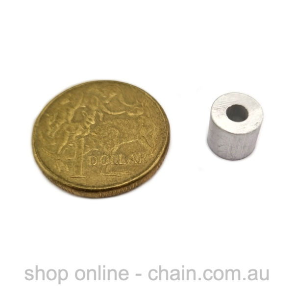 3mm aluminium end stop. Also known as swage stop or ferrule stop. No minimum order. Shop balustrade chain.com.au