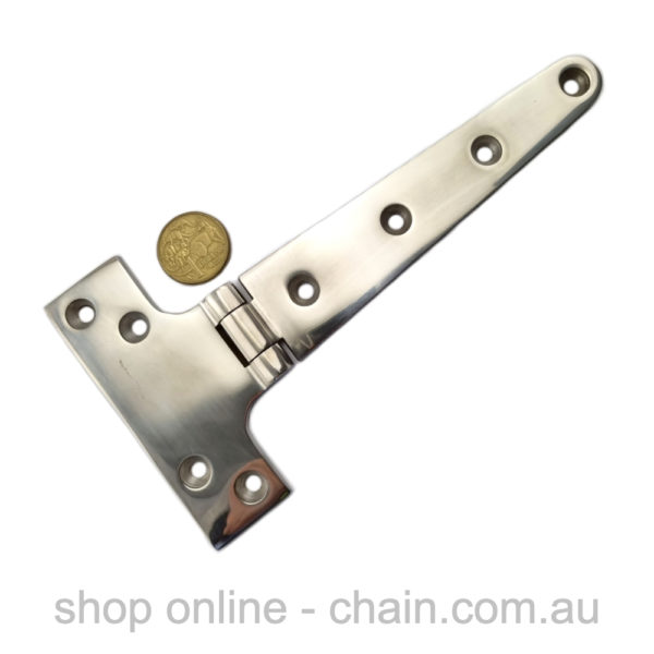 Flat T Hinge in Stainless Steel, size: 98mm x 195mm. Shop chain.com.au